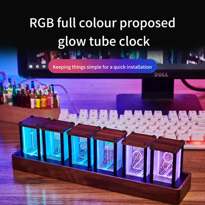 Reloj Cyberpunk Glow Tube Clock Creative Electronic Alarm Clock