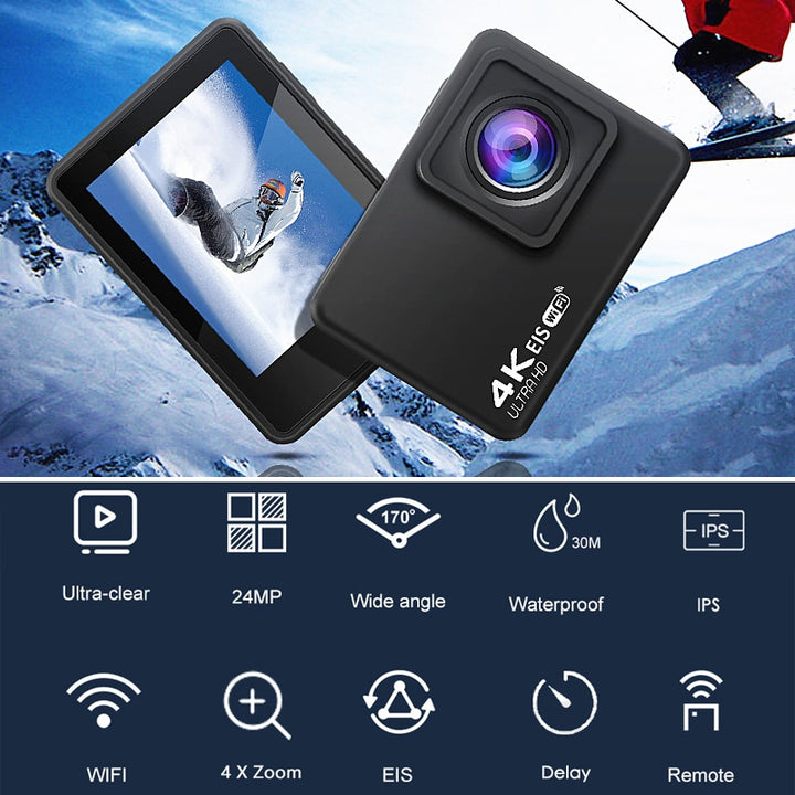 Anti-shake Action Camera Ultra HD 4K / 60fps WiFi 2.0 H10 EIS