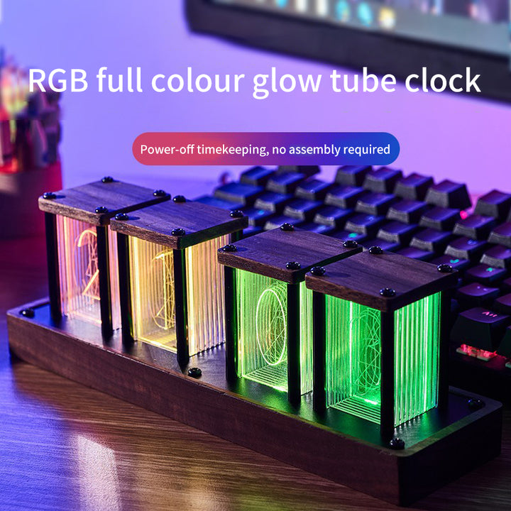 Reloj Cyberpunk Glow Tube Clock Creative Electronic Alarm Clock