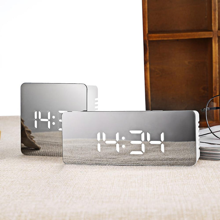 Multifunction LED Mirror Alarm Clock Digital Clock Snooze Display Time Night Led Light Table Desktop Alarm Clock Despertador